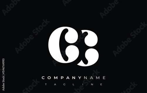 CC Creative Abstract Typography Logo Design. Elegant logo combining bold typography and creative shapes, ideal for branding and identity solutions.