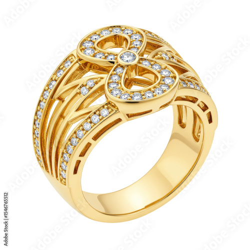 Golden Wedding Ring Isolated, Jewelry Golden Ring PNG 