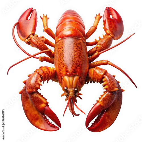Cooked Lobster Red Shell Seafood Dish isolated on a transparent background red lobster
