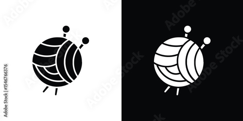 Crochet icon of a flat style vector