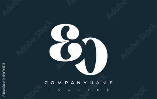 EO Creative Abstract Typography Logo Design. Elegant logo combining bold typography and creative shapes, ideal for branding and identity solutions.