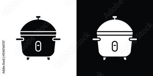 Crock pot icon of a flat style vector