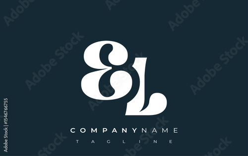 EL Creative Abstract Typography Logo Design. Elegant logo combining bold typography and creative shapes, ideal for branding and identity solutions.