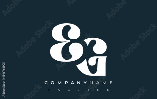 EG Creative Abstract Typography Logo Design. Elegant logo combining bold typography and creative shapes, ideal for branding and identity solutions.