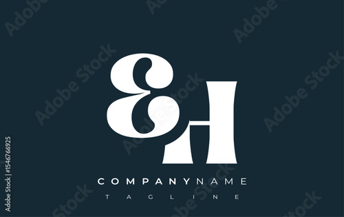 EH Creative Abstract Typography Logo Design. Elegant logo combining bold typography and creative shapes, ideal for branding and identity solutions.