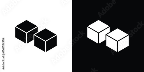 Cubes icon of a flat style vector