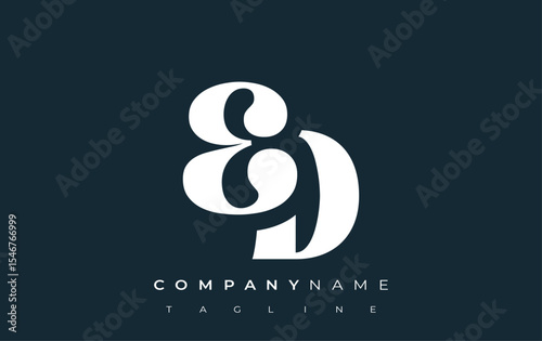ED Creative Abstract Typography Logo Design. Elegant logo combining bold typography and creative shapes, ideal for branding and identity solutions.