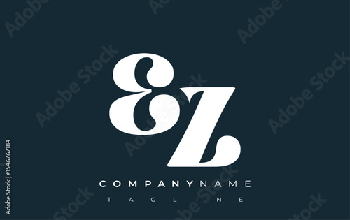EZ Creative Abstract Typography Logo Design. Elegant logo combining bold typography and creative shapes, ideal for branding and identity solutions.