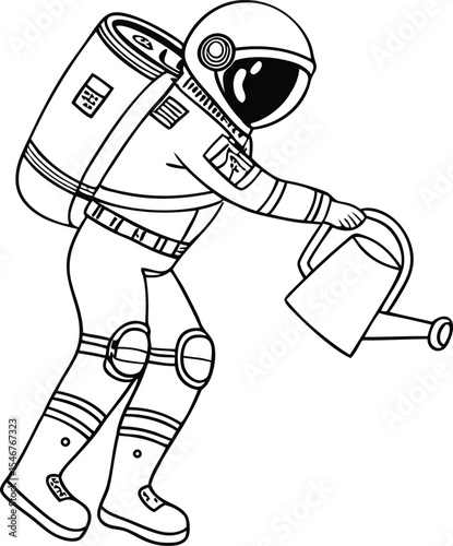 Astronaut tending a delicate flower on the lunar surface a charming space design perfect for branding logos and websites