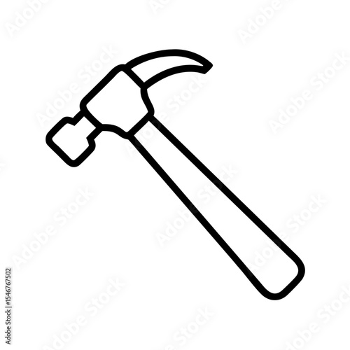 Hammer icon vector line art and outline vector icon