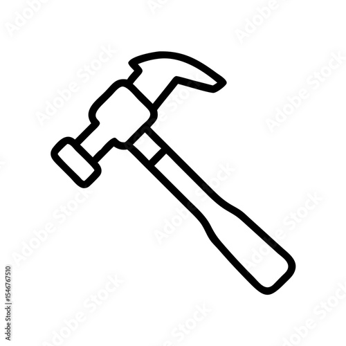 Hammer icon vector line art and outline vector icon