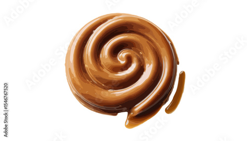 A caramel swirl isolated on transparent background art