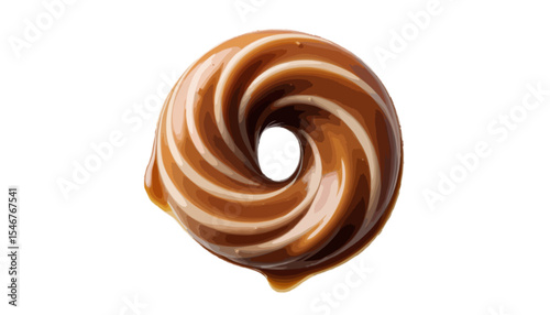  A caramel swirl isolated on transparent background closeup