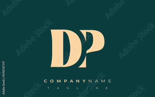 DP Creative Abstract Typography Logo Design. Elegant logo combining bold typography and creative shapes, ideal for branding and identity solutions.