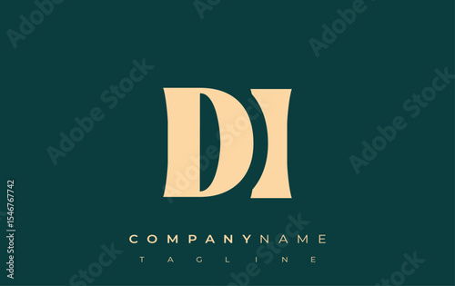 DI Creative Abstract Typography Logo Design. Elegant logo combining bold typography and creative shapes, ideal for branding and identity solutions.