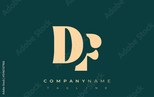 DF Creative Abstract Typography Logo Design. Elegant logo combining bold typography and creative shapes, ideal for branding and identity solutions.