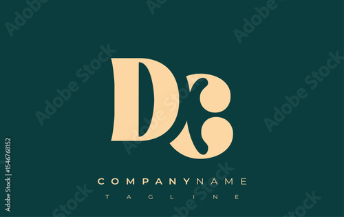 DC Creative Abstract Typography Logo Design. Elegant logo combining bold typography and creative shapes, ideal for branding and identity solutions.