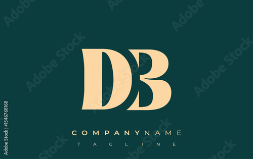 DB Creative Abstract Typography Logo Design. Elegant logo combining bold typography and creative shapes, ideal for branding and identity solutions.