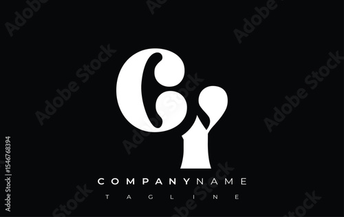 CY Creative Abstract Typography Logo Design. Elegant logo combining bold typography and creative shapes, ideal for branding and identity solutions.