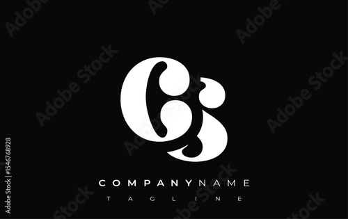 CS Creative Abstract Typography Logo Design. Elegant logo combining bold typography and creative shapes, ideal for branding and identity solutions.