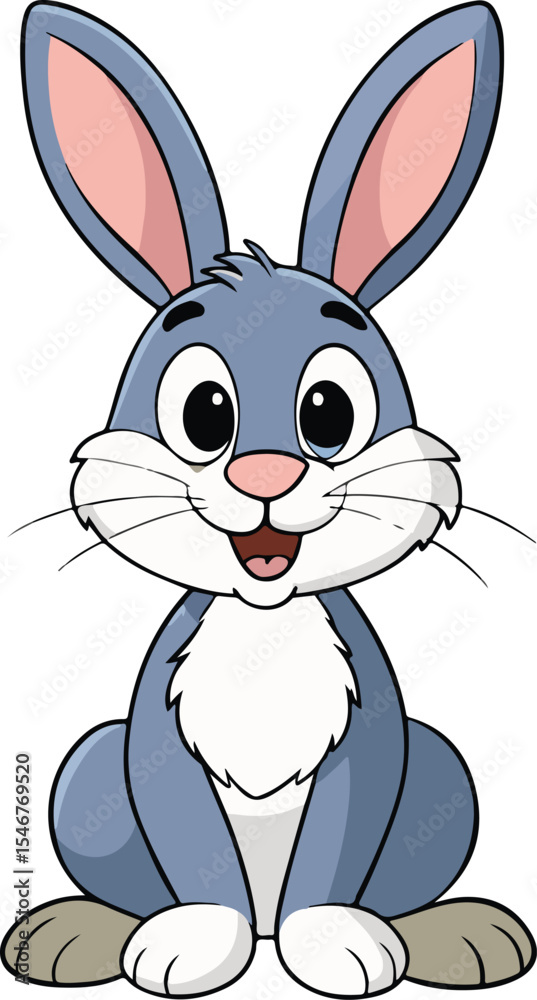 Obraz premium Cute cartoon rabbit and bunny vector art