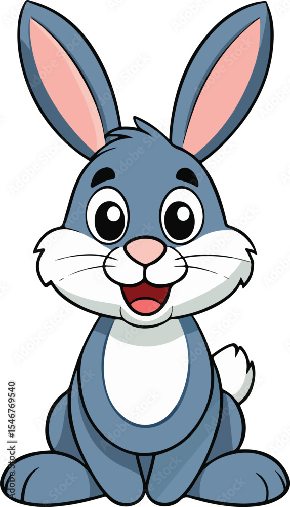 Obraz premium Cute cartoon rabbit and bunny vector art