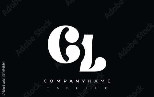 CL Creative Abstract Typography Logo Design. Elegant logo combining bold typography and creative shapes, ideal for branding and identity solutions.