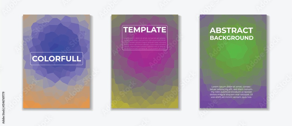 Fototapeta premium Colorful Style Backgrounds Set in Colorfull Modern Template and Design