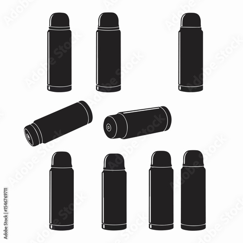 Thermos flask container collection silhouette
