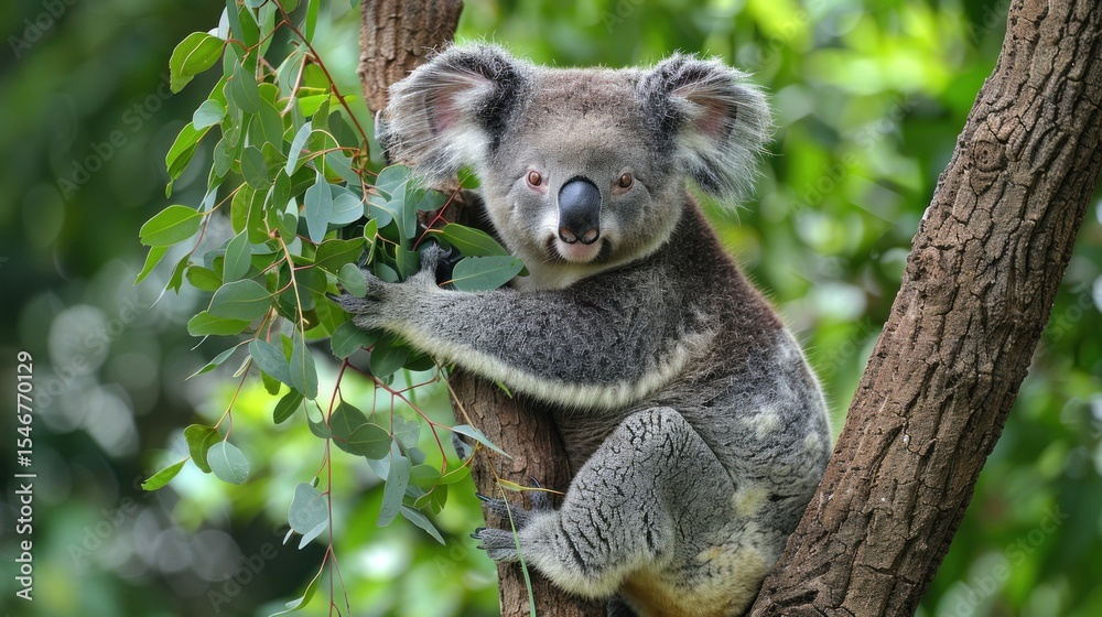 Obraz premium Adorable Koala Bear in Eucalyptus Tree