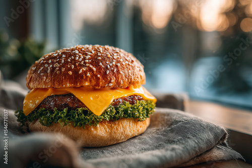 Savory crunch of a cheddar bun sandwich captures the essence of comfort food