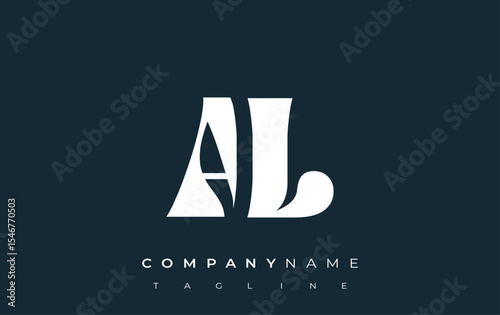AL Creative Abstract Typography Logo Design. Elegant logo combining bold typography and creative shapes, ideal for branding and identity solutions.