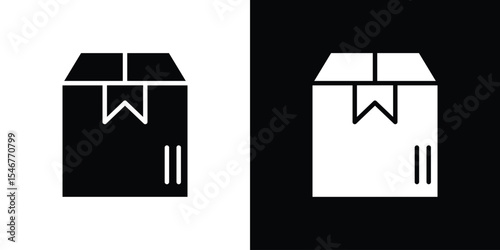 Delivering box icon of a flat style vector