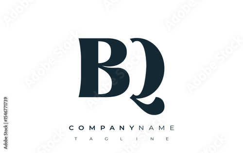 BQ Creative Abstract Typography Logo Design. Elegant logo combining bold typography and creative shapes, ideal for branding and identity solutions.