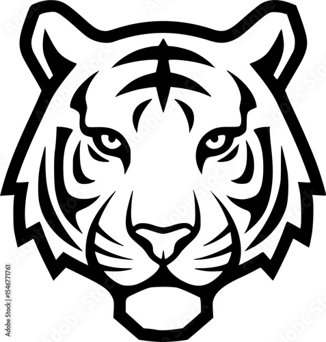 Minimalist tiger head outline icon
