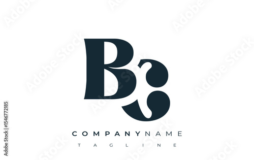 BC Creative Abstract Typography Logo Design. Elegant logo combining bold typography and creative shapes, ideal for branding and identity solutions.
