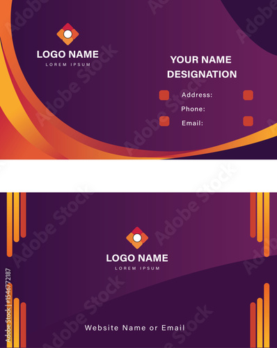 Modern business card design template with corporate layout and creative style