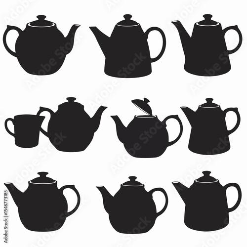 Teapot silhouette collection tea kettle kitchenware