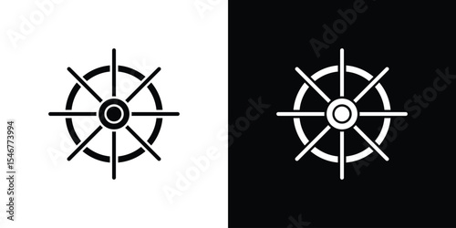Dharmachakra icon of a flat style vector