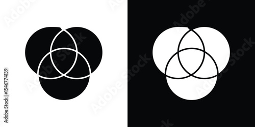 Diagram venn icon of a flat style vector