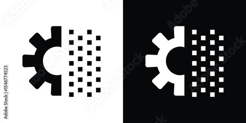 Digital transformation icon of a flat style vector