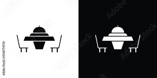 Dining table icon of a flat style vector