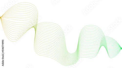 Vector curvy abstract line art wavy flowing dynamic blue white background in concept music or sound, wave, wind, information flow