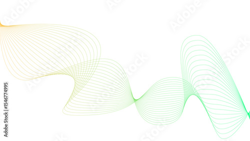 Vector curvy abstract line art wavy flowing dynamic blue white background in concept music or sound, wave, wind, information flow