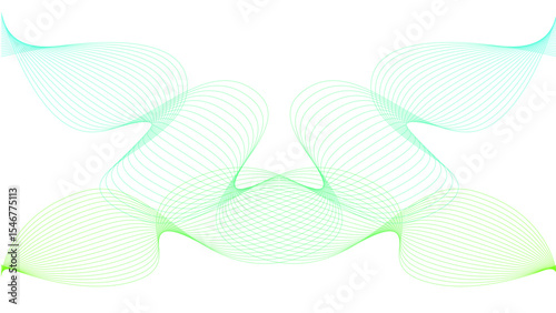 Vector curvy abstract line art wavy flowing dynamic blue white background in concept music or sound, wave, wind, information flow