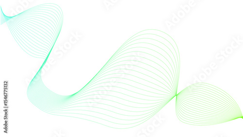 Vector curvy abstract line art wavy flowing dynamic blue white background in concept music or sound, wave, wind, information flow