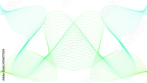 Vector curvy abstract line art wavy flowing dynamic blue white background in concept music or sound, wave, wind, information flow