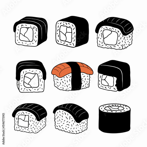 Sushi food set meal asian cuisine