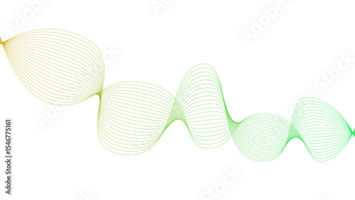 Vector curvy abstract line art wavy flowing dynamic blue white background in concept music or sound, wave, wind, information flow