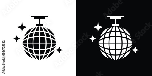Disco ball icon of a flat style vector